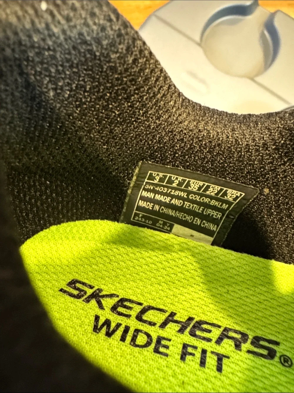 Skechers Black Sneakers with Neon Green Trim for Kids